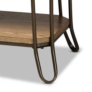 Baxton Studio Baxton Studio Vintage Industrial 3-Drawer Console Table in Oak Brown & Black Metal for Entryway Style JY20A066-Oak-Console