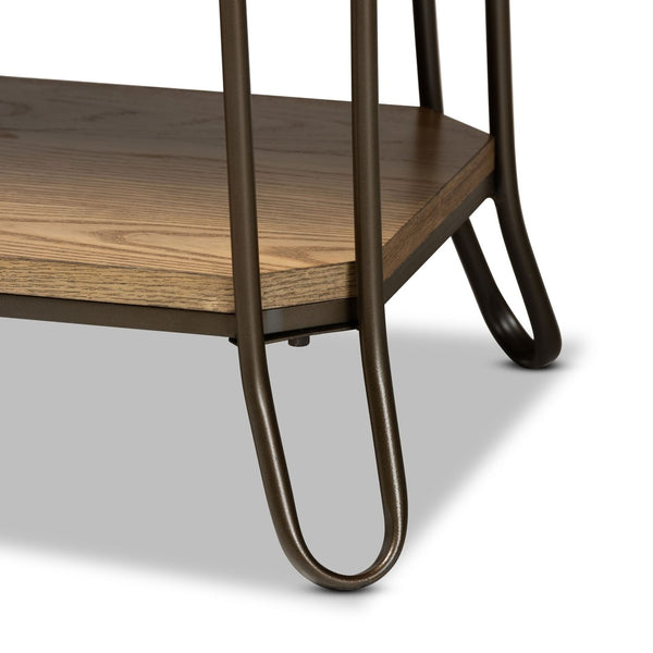 Baxton Studio Baxton Studio Vintage Industrial 3-Drawer Console Table in Oak Brown & Black Metal for Entryway Style JY20A066-Oak-Console