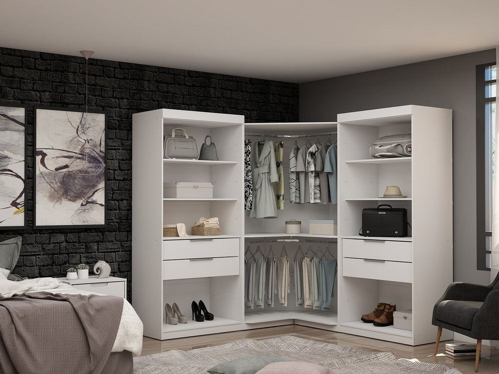 Manhattan Comfort Mulberry Contemporary - Modern Wardrobe/ Armoire/ Closet White 111GMC1