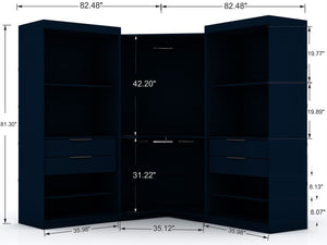 Manhattan Comfort Mulberry Contemporary - Modern Wardrobe/ Armoire/ Closet Tatiana Midnight Blue 111GMC4