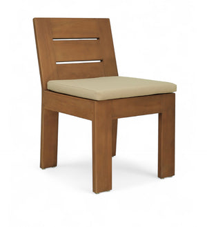 Meridian Furniture Mirella Solid Teak Outdoor Dining Chair with Water Resistant Upholstered Seat for Patio Use Tan 111Tan-SC