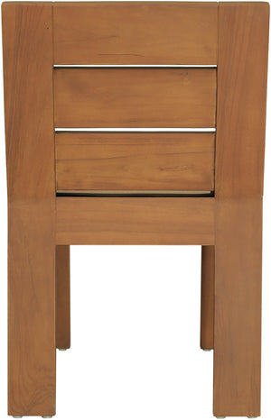 Meridian Furniture Mirella Solid Teak Outdoor Dining Chair with Water Resistant Upholstered Seat for Patio Use Tan 111Tan-SC