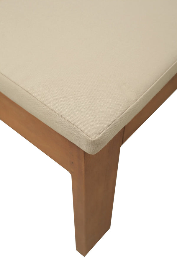 Meridian Furniture Mirella Solid Teak Outdoor Dining Chair with Water Resistant Upholstered Seat for Patio Use Tan 111Tan-SC