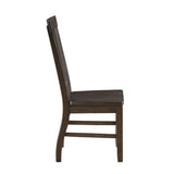 English Elm Rustic Walnut Slat Back Side Chairs (Set Of 2)