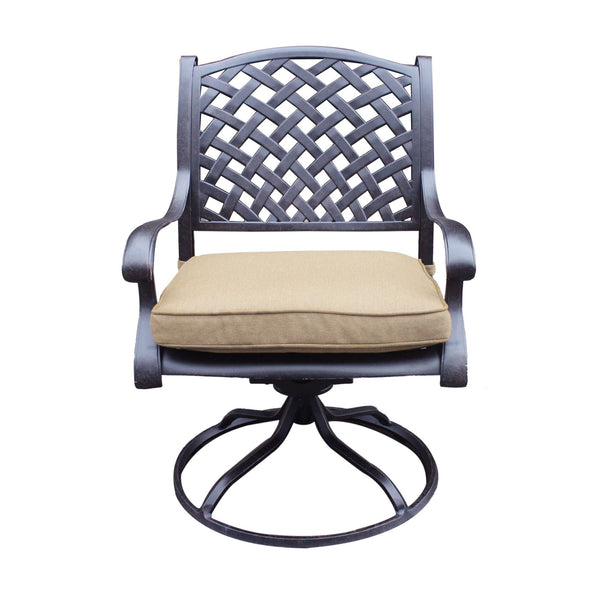 English Elm Cast Aluminum Swivel Rocker Dining Chairs Set Of 2 – Elegant, Weather-Resistant Comfort For Outdoors B010P278353