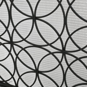 English Elm Fire Screen Handcrafted Iron Geometric Mesh Spark Guard for Modern Living Rooms 61125.00BLK