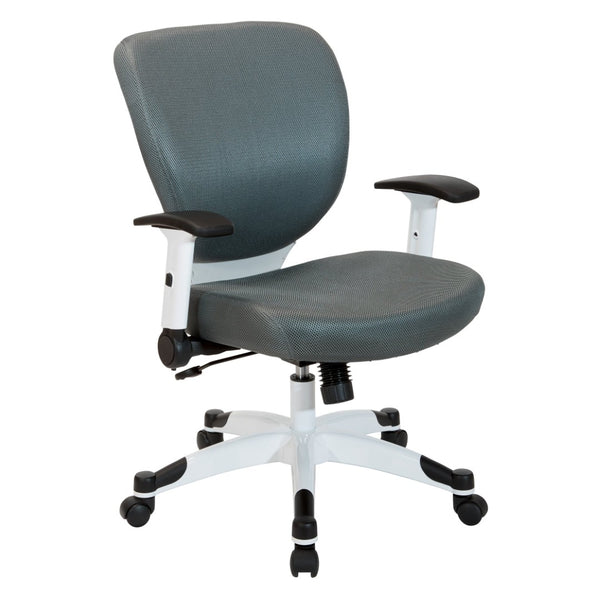 OSP Home Furnishings Padded Managers Chair with Mesh Back Lumbar Support and Ergonomic Synchro Tilt Control 5200W-2M