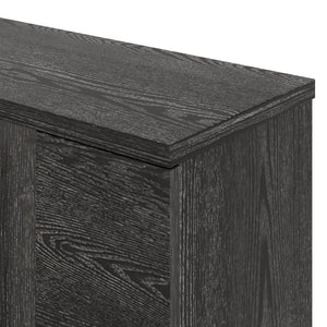 English Elm Trexm Ash Veneer Buffet with Gold Handles and Adjustable Shelves for Dining Spaces Black N715P392244B