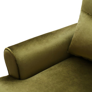 English Elm Mirod Oversized Polyester Accent Chair with Column Legs and Ergonomic Lumbar Support Green N760S0000028C