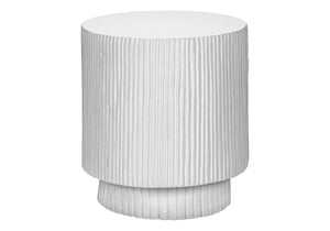 English Elm Accent Table Round Matte Finish Weather Resistant Magnesium Oxide Indoor Outdoor Side White B2710P461664