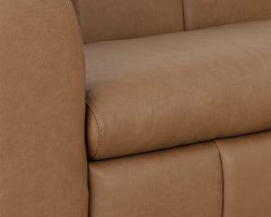 Sunpan Cyril Channel Tufted Cognac Aniline Italian Leather Sofa for Modern Living Rooms 112000