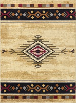 English Elm Tribes Cream Southwest Area Rug 2'7" X 7'3" - Stylish, Durable & Family-Friendly For Any Space B186P180990-GIGA