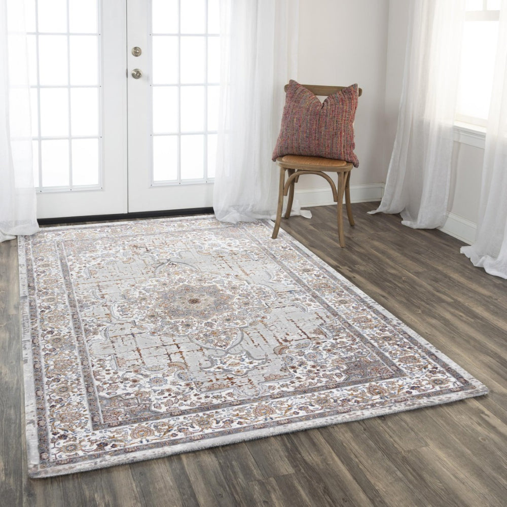 Alora Decor Opal Persian-Style Vintage Area Rug With Faded Blue Neutrals, Power-Loomed Durability & Plush Feel 8'8" x 11'9" 11211210133548811