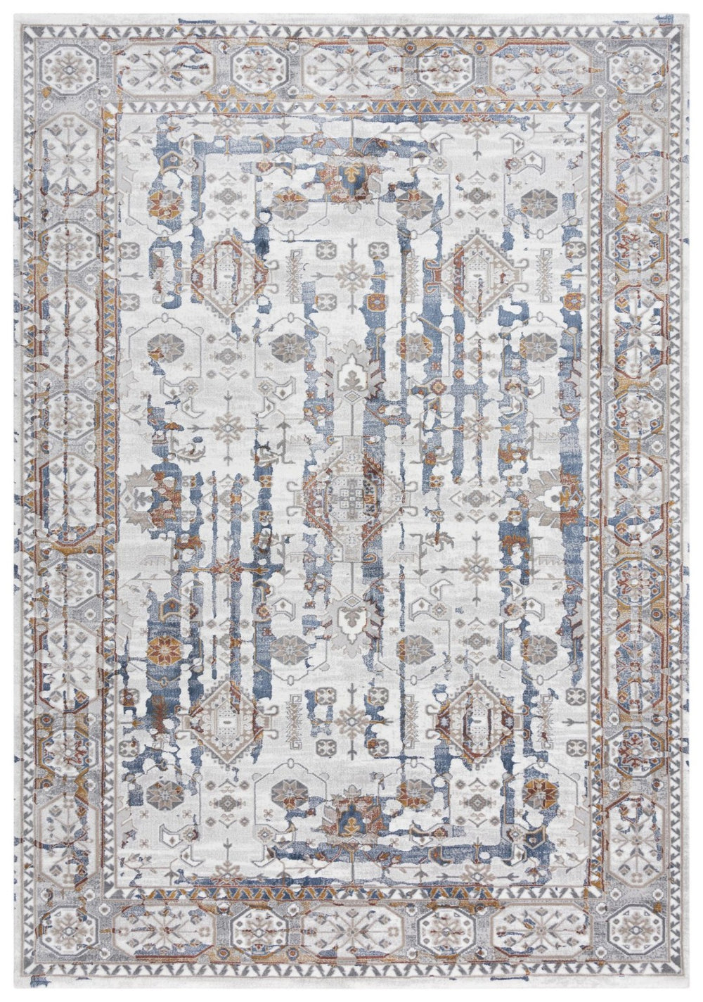 Alora Decor Opal Persian-Inspired Vintage Area Rug With Soft Durable Pile, Subtle Blue Neutrals, Easy Care 8'8" x 11'9" 11211210337548811