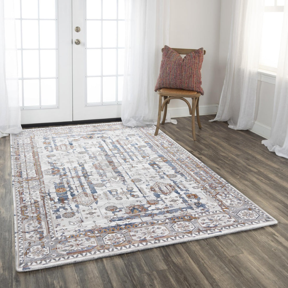 Alora Decor Opal Persian-Inspired Vintage Area Rug With Soft Durable Pile, Subtle Blue Neutrals, Easy Care 8'8" x 11'9" 11211210337548811