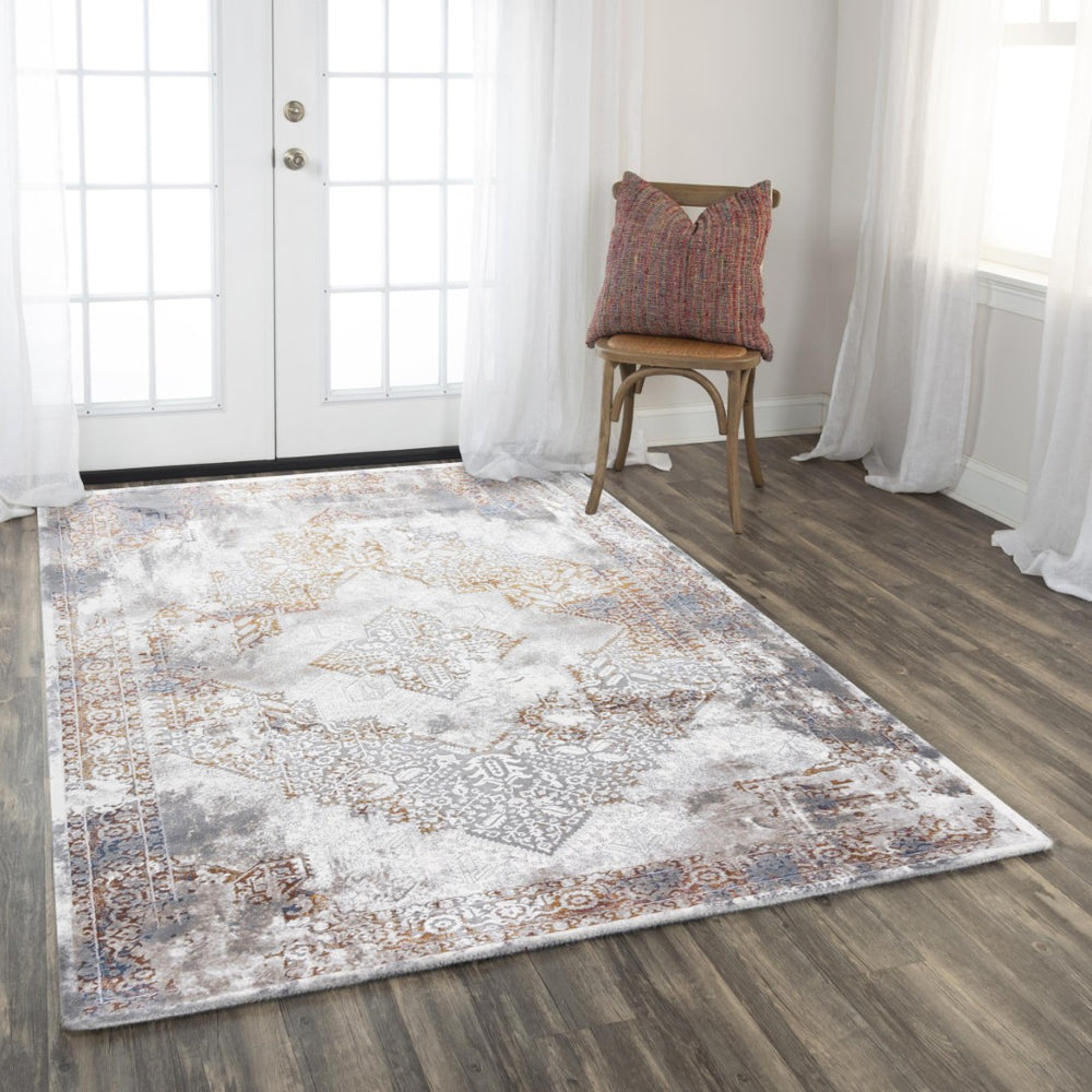 Alora Decor Opal Persian-Style Vintage Area Rug With Subtle Blue Neutrals, Power-Loomed Durable Soft Pile 8'8" x 11'9" 11211210437548811