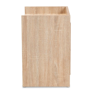 Baxton Studio Baxton Studio Hale Modern Oak-Finished Nightstand – Compact Minimalist Design with Hidden Storage ET8003-Oak-NS