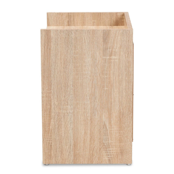 Baxton Studio Baxton Studio Hale Modern Oak-Finished Nightstand – Compact Minimalist Design with Hidden Storage ET8003-Oak-NS