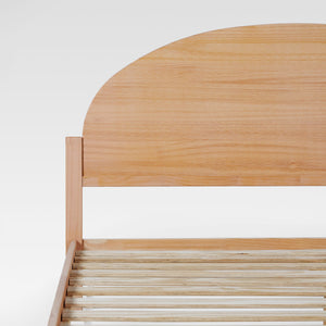 Solid Wood Queen Bed with Arched Headboard Cerused White ELIB5CCW Walker Edison