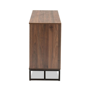 Baxton Studio Baxton Studio Modern Walnut & Black Metal 3-Door Sideboard Buffet - Stylish Storage for Dining Rooms MPC8009-Walnut-Sideboard