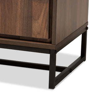 Baxton Studio Baxton Studio Modern Walnut & Black Metal 3-Door Sideboard Buffet - Stylish Storage for Dining Rooms MPC8009-Walnut-Sideboard