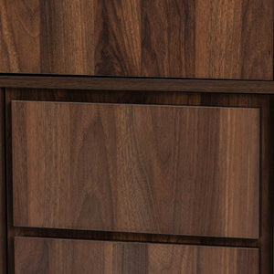 Baxton Studio Baxton Studio Modern Walnut Brown Storage Cabinet with Black Metal Base for Versatile Organization MPC8010-Walnut-Cabinet