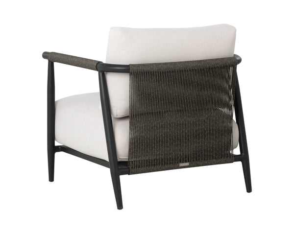 Sunpan Muros Outdoor Lounge Chair Faux Rattan Aluminum Frame UV Resistant Patio Seating Black 112165V