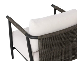 Sunpan Muros Outdoor Lounge Chair Faux Rattan Aluminum Frame UV Resistant Patio Seating Black 112165V