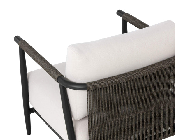 Sunpan Muros Outdoor Lounge Chair Faux Rattan Aluminum Frame UV Resistant Patio Seating Black 112165V