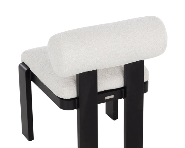 Sunpan Horris Upholstered Dining Arm Chair with Black Aluminum Frame and Cream Fabric Seat 112169V