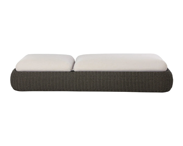 Sunpan Barcelona Outdoor Lounge Chair Polyrod Wicker Weave with Plush Weather Resistant Cushions 112176V