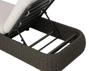 Sunpan Barcelona Outdoor Lounge Chair Polyrod Wicker Weave with Plush Weather Resistant Cushions 112176V
