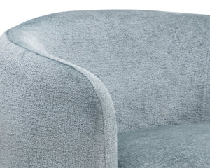 Sunpan Mircea Sculptural Curved Lounge Chair Fully Upholstered for Contemporary Living Rooms 112201