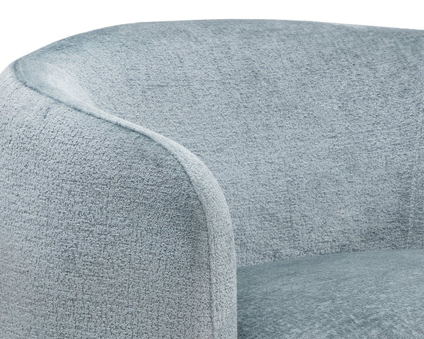 Sunpan Mircea Sculptural Curved Lounge Chair Fully Upholstered for Contemporary Living Rooms 112201