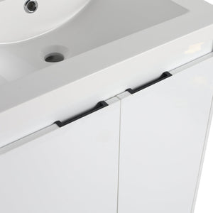 English Elm 72" Freestanding Bathroom Vanity With Soft-Close Drawers, Resin Sink & Extra Storage For Elegance W999S00427