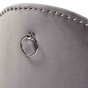 Baxton Studio Baxton Studio Velvet Accent Chair with Silver Studs - Stylish, Comfortable & Mobile Glam Decor WS-52226-Grey Velvet-CC