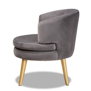 Baxton Studio Baxton Studio Baptiste Luxe Grey Velvet Accent Chair with Gold Legs - Glam Comfort for Any Space WS-14056-Grey Velvet/Gold-CC