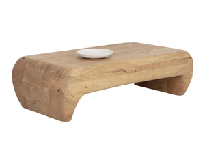 Sunpan Pino Solid Acacia Wood Coffee Table Handcrafted Artisan Piece for Bohemian Living Rooms 112351