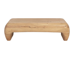 Sunpan Pino Solid Acacia Wood Coffee Table Handcrafted Artisan Piece for Bohemian Living Rooms 112351