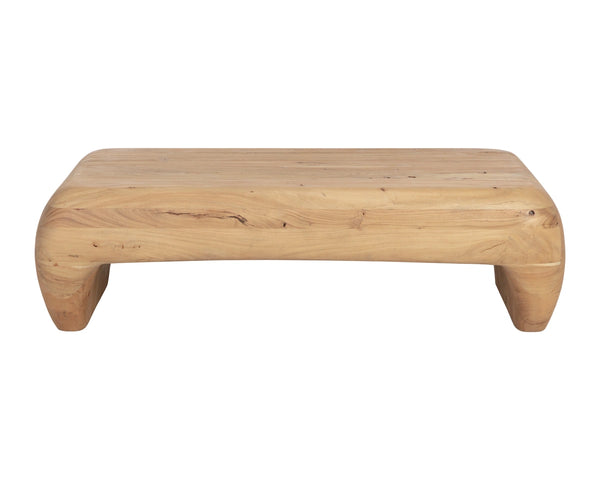 Sunpan Pino Solid Acacia Wood Coffee Table Handcrafted Artisan Piece for Bohemian Living Rooms 112351