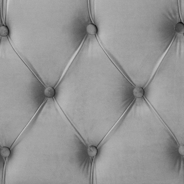 Baxton Studio Baxton Studio Powell Luxurious Velvet Storage Ottoman with Gold Leather Base and Tufted Design Grey WS-2019-Grey Velvet/Gold-Otto