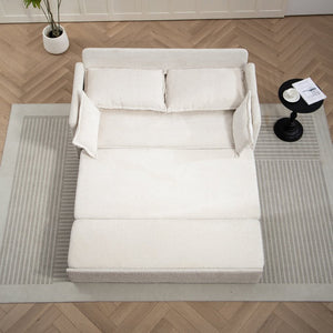 English Elm 59.5" Corduroy Convertible Sleeper Sofa with Usb Charging Ports and Storage Pockets W2606P252439