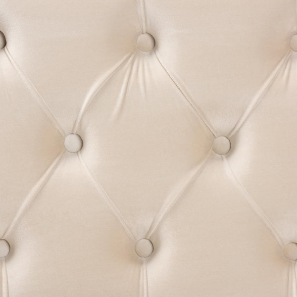 Baxton Studio Baxton Studio Powell Luxurious Velvet Storage Ottoman with Gold Leather Base and Tufted Design Beige WS-2019-Beige Velvet/Gold-Otto