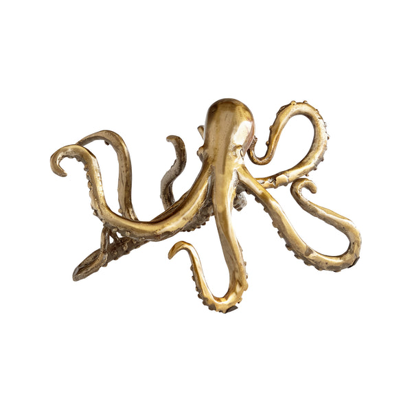 Octopus Shelf Decor Sculpture Aged Brass 11239 Cyan Design