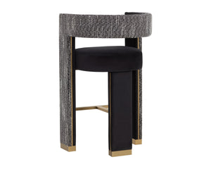 Sunpan Adamina Upholstered Barstool with Gold Powder-Coated Frame for Kitchen Islands 112390
