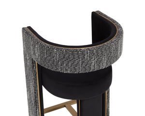 Sunpan Adamina Upholstered Barstool with Gold Powder-Coated Frame for Kitchen Islands 112390