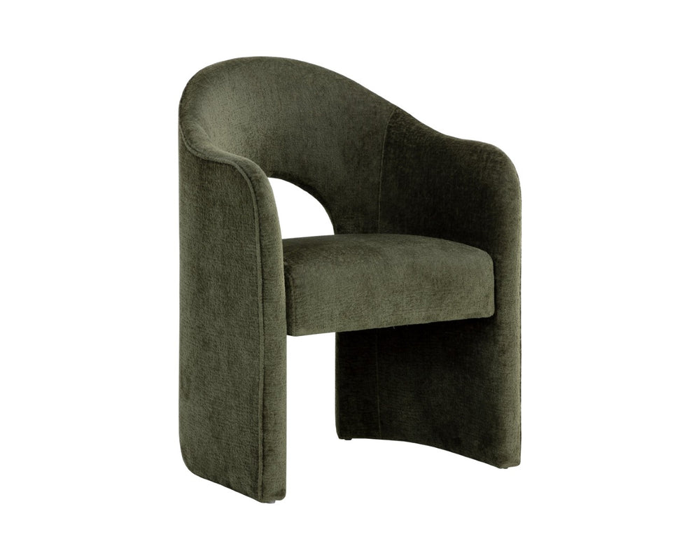 Sunpan ANAYA Dining Armchair - Timeless Comfort and Style with Elegant Arched Silhouette for Versatile Use Green 112504
