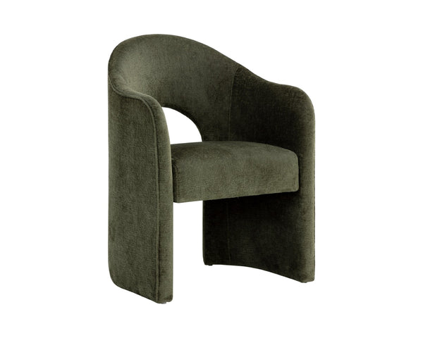 Sunpan ANAYA Dining Armchair - Timeless Comfort and Style with Elegant Arched Silhouette for Versatile Use Green 112504