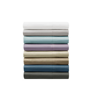 JLA Home Madison Park - Cotton 56/44 Sateen Sheet Set — OEKO‑TEX Certified, Peachy-Soft, Durable Wrinkle-Resistant Bedding (Fits Deep Mattresses) Khaki MPH20-0002
