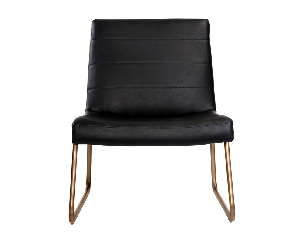 Sunpan Anton Cantilever Dining Chair Sculpted Wood Seat Faux Leather Urban Industrial 112441
